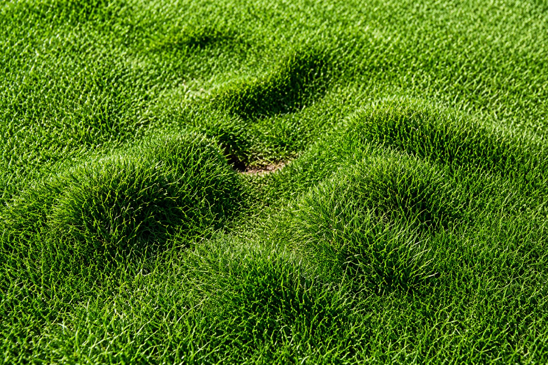 Uneven artificial turf surface showing raised and sunken areas, highlighting common turf issues that require professional repair and leveling.